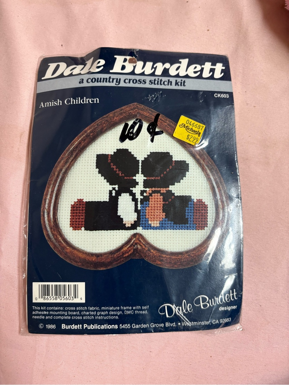 Vintage 1986 Dale Burdett Amish Children Cross Stitch Kit CK603 NIP